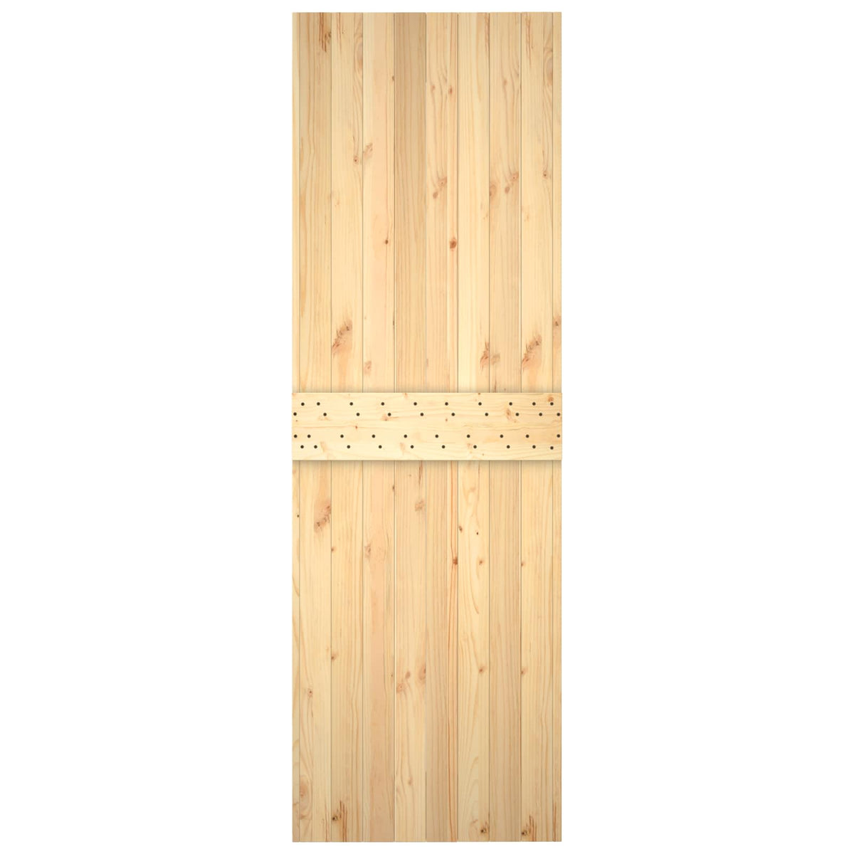 Sliding Door Natural and White 70 x 210 cm Solid Pine Wood