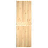 Sliding Door Natural and White 70 x 210 cm Solid Pine Wood
