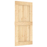Sliding Door Natural and White 95 x 210 cm Solid Pine Wood