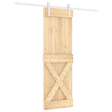 Sliding Door Natural and White 70 x 210 cm Solid Pine Wood
