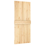 Sliding Door Natural and White 90 x 210 cm Solid Pine Wood - 45-Degree Angle