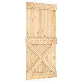 Sliding Door Natural and White 95 x 210 cm Solid Pine Wood