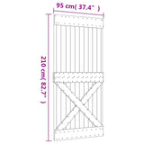Sliding Door Natural and White 95 x 210 cm Solid Pine Wood - Extra Image