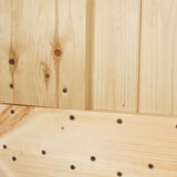 Sliding Door Natural and Black 70 x 210 cm Solid Pine Wood - Close-Up Angle