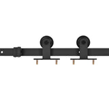 Sliding Door Natural and Black 80 x 210 cm Solid Pine Wood - Extra Image