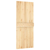 Sliding Door Natural and Black 85 x 210 cm Solid Pine Wood - 45-Degree Angle