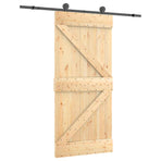 Sliding Door 95 x 210 cm Solid Pine Wood (Untreated)