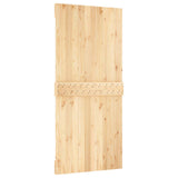 Sliding Door Natural and Black 95 x 210 cm Solid Pine Wood - 45-Degree Angle