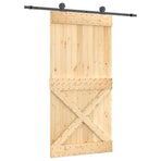 Sliding Door 100 x 210 cm Solid Pine Wood (Untreated)