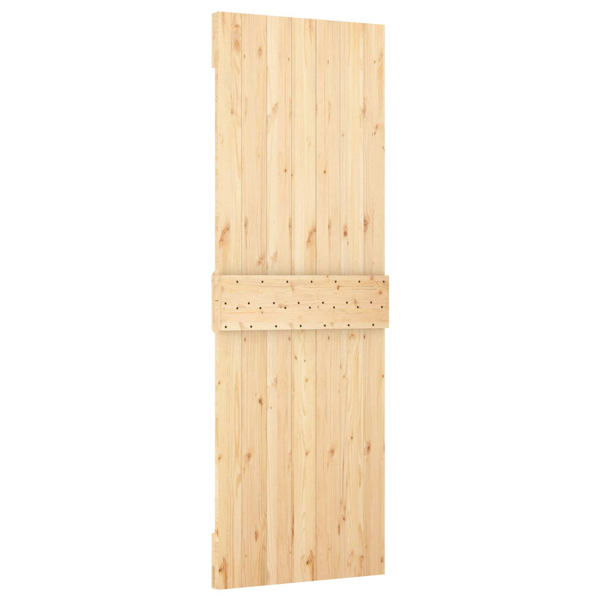 Sliding Door Natural and White 70 x 210 cm Solid Pine Wood