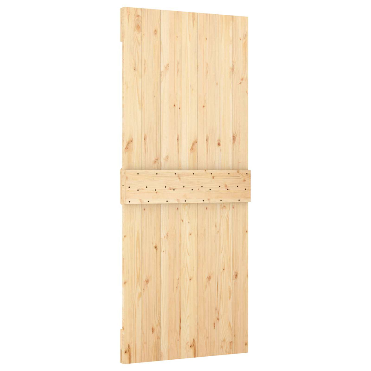 Sliding Door Natural and White 80 x 210 cm Solid Pine Wood