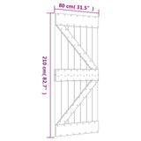 Sliding Door Natural and White 80 x 210 cm Solid Pine Wood