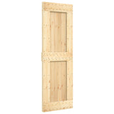 Sliding Door Natural and White 70 x 210 cm Solid Pine Wood - Side View