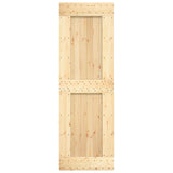 Sliding Door Natural and White 70 x 210 cm Solid Pine Wood - Top-Down View
