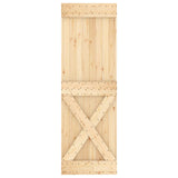Sliding Door Natural and White 70 x 210 cm Solid Pine Wood - Top-Down View