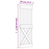 Sliding Door Natural and White 70 x 210 cm Solid Pine Wood - Extra Image