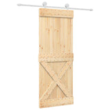 Sliding Door Natural and White 80 x 210 cm Solid Pine Wood