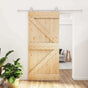 Sliding Door 95 x 210 cm Solid Pine Wood (Untreated)