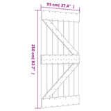 Sliding Door Natural and White 95 x 210 cm Solid Pine Wood - Extra Image