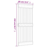 Sliding Door Natural and White 85 x 210 cm Solid Pine Wood - Extra Image