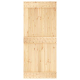 Sliding Door Natural and White 90 x 210 cm Solid Pine Wood - Top-Down View