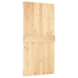 Sliding Door Natural and White 100 x 210 cm Solid Pine Wood - 45-Degree Angle