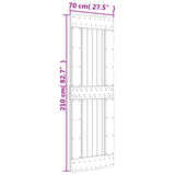Sliding Door Natural and White 70 x 210 cm Solid Pine Wood