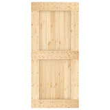 Sliding Door Natural and White 95 x 210 cm Solid Pine Wood - Top-Down View