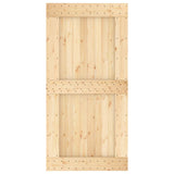 Sliding Door Natural and White Solid Pine Wood (Untreated) - Top-Down View