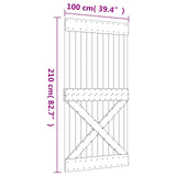 Sliding Door Natural and White 100 x 210 cm Solid Pine Wood - Extra Image