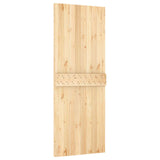 Sliding Door Natural and Black 80 x 210 cm Solid Pine Wood - 45-Degree Angle