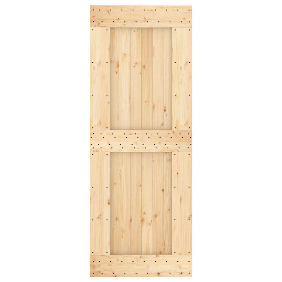 Sliding Door 80 x 210 cm Solid Pine Wood (Untreated)