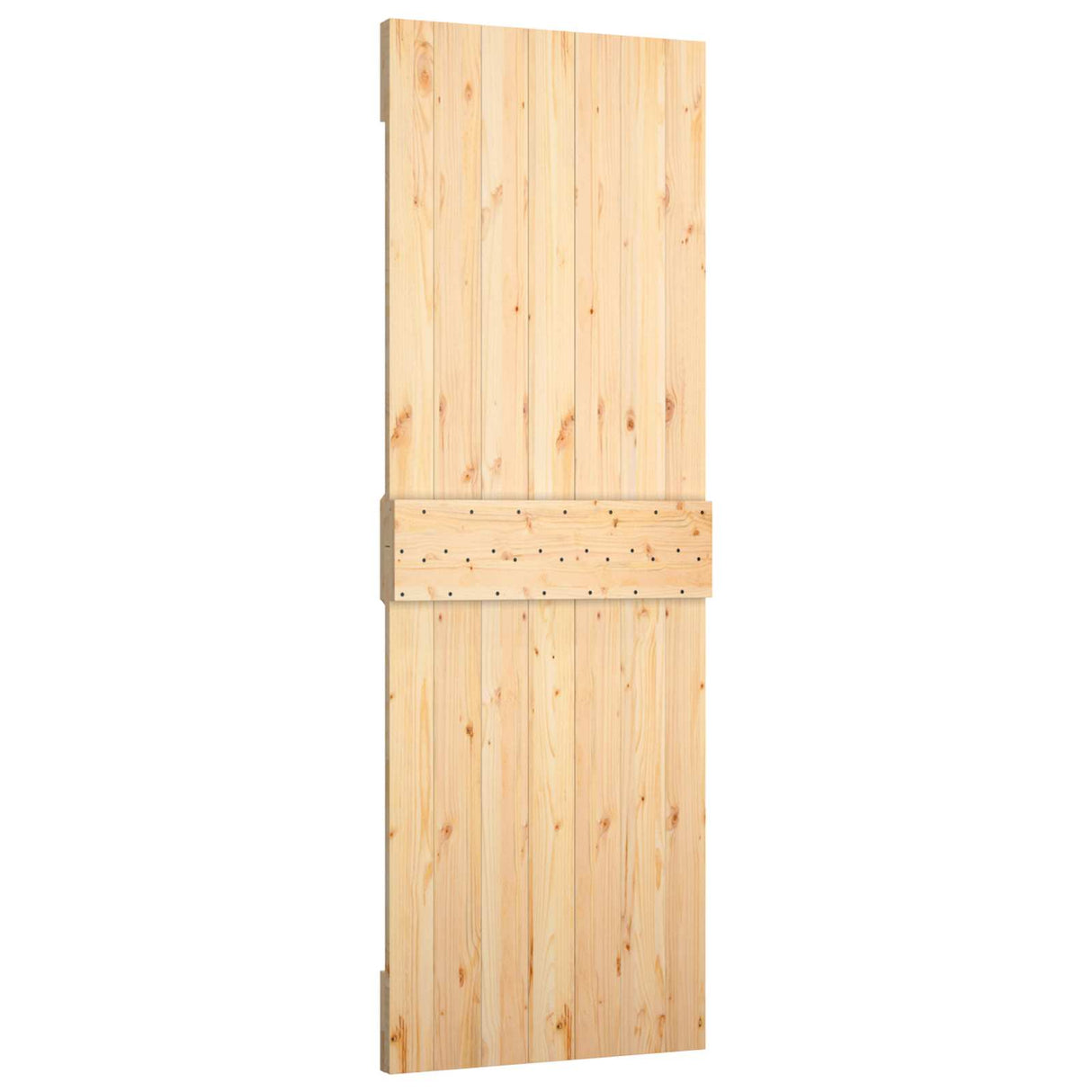 Sliding Door Natural and White 70 x 210 cm Solid Pine Wood