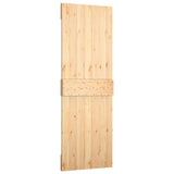 Sliding Door Natural and White 70 x 210 cm Solid Pine Wood