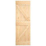 Sliding Door Natural and White 70 x 210 cm Solid Pine Wood - Top-Down View