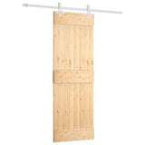 Sliding Door Natural and White 70 x 210 cm Solid Pine Wood