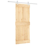 Sliding Door 85 x 210 cm Solid Pine Wood (Untreated)