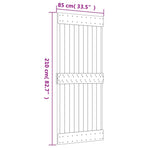Sliding Door 85 x 210 cm Solid Pine Wood (Untreated)