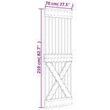 Sliding Door Natural and White 70 x 210 cm Solid Pine Wood