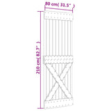 Sliding Door Natural and White 80 x 210 cm Solid Pine Wood