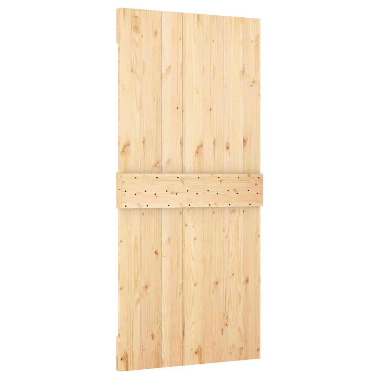 Sliding Door Natural and White 95 x 210 cm Solid Pine Wood