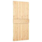 Sliding Door Natural and White 90 x 210 cm Solid Pine Wood