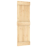 Sliding Door Natural and White 70 x 210 cm Solid Pine Wood