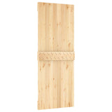 Sliding Door Natural and White 80 x 210 cm Solid Pine Wood