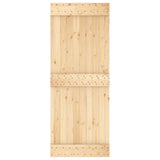 Sliding Door Natural and White 80 x 210 cm Solid Pine Wood