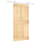 Sliding Door 100 x 210 cm Solid Pine Wood (Untreated)