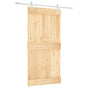 Sliding Door 100 x 210 cm Solid Pine Wood (Untreated)
