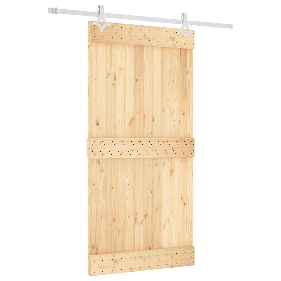 Sliding Door 100 x 210 cm Solid Pine Wood (Untreated)