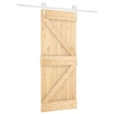 Sliding Door Natural and White 85 x 210 cm Solid Pine Wood