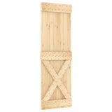Sliding Door Natural and White 70 x 210 cm Solid Pine Wood